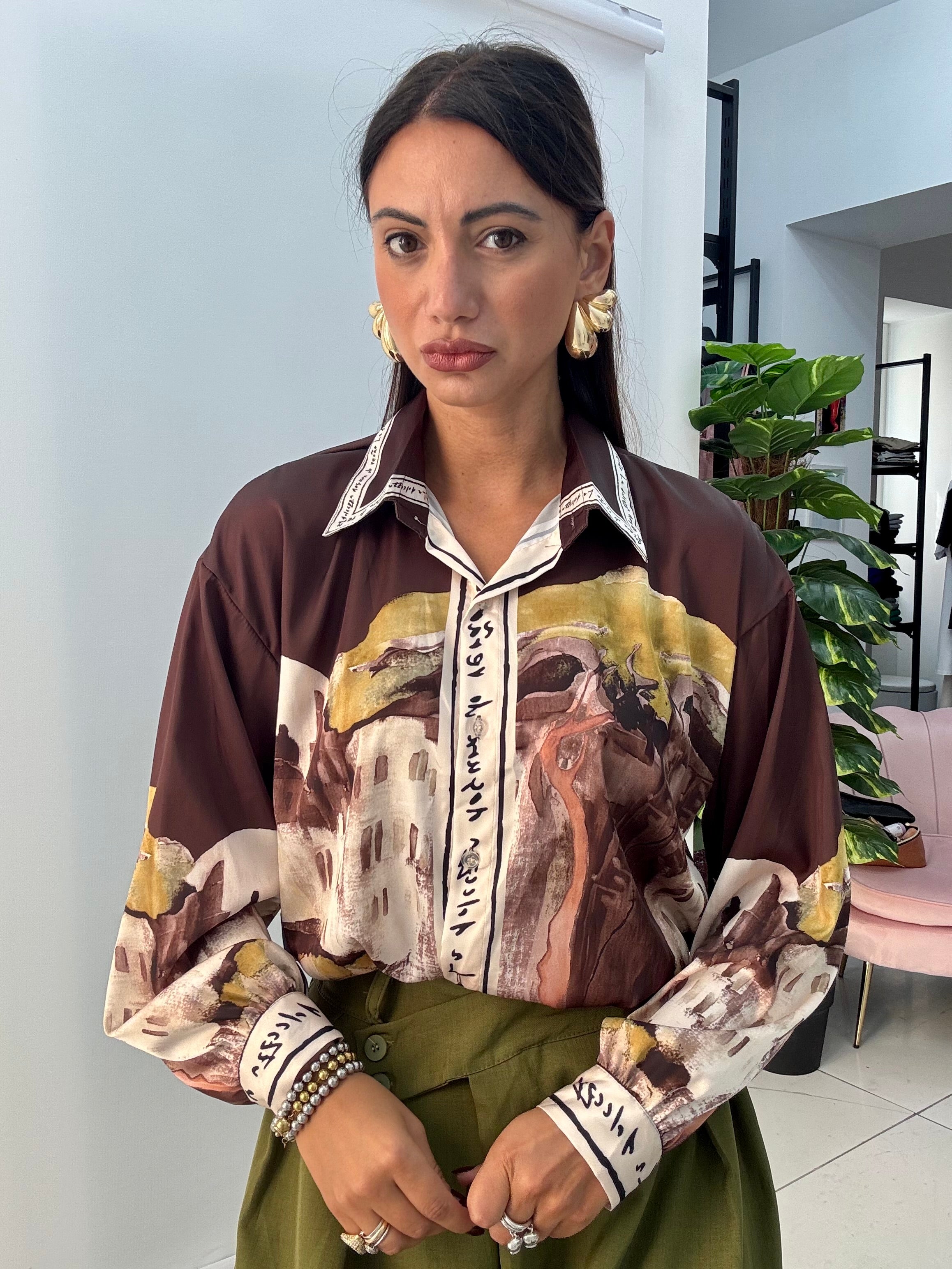 Camicia Panorama Marrone